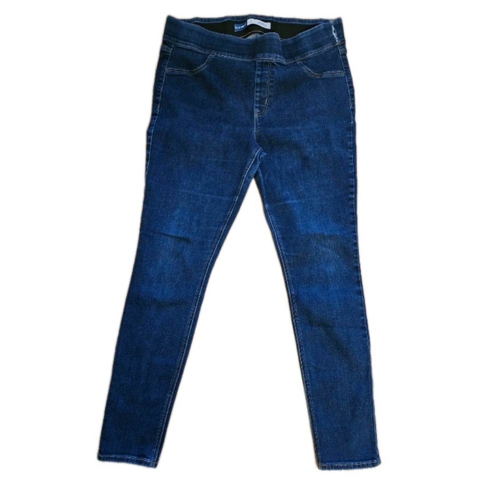 Old Navy Womens Rockstar Skinnu Jean Pull-On Blue Jeggings Size 16 Long
